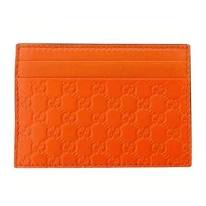 Gucci Orange MicroGuccissima Leather Cardholder